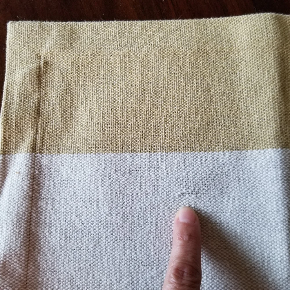 Pottery Barn Wide‎ Striped Cloth Placemats Set of 4 Tan Cream Dinner Table Heavy